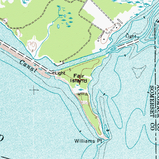 Topographic Map of Fair Island, MD