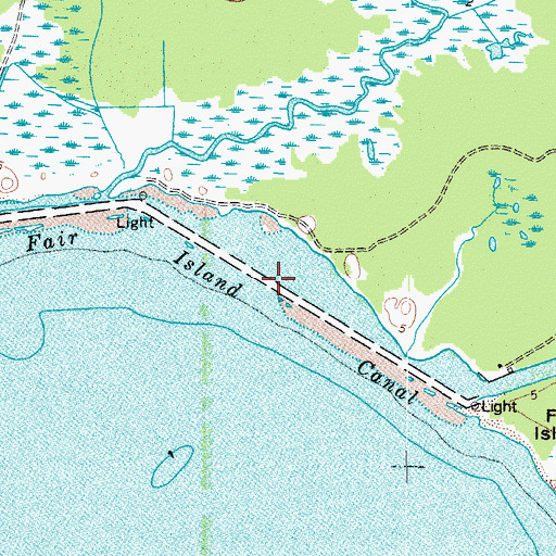 Topographic Map of Fair Island Canal, MD