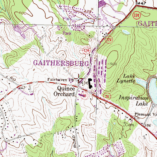 Topographic Map of Fairhaven Church, MD