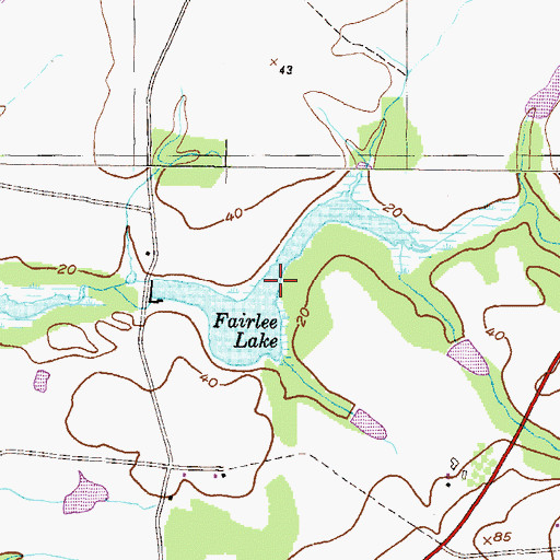 Topographic Map of Fairlee Lake, MD