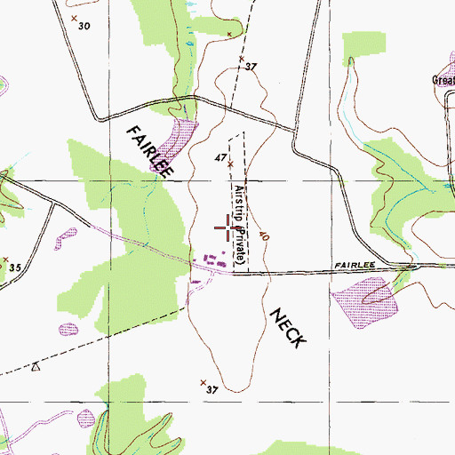 Topographic Map of Fairlee Neck, MD