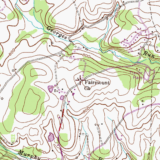 Topographic Map of Fairmount Church, MD