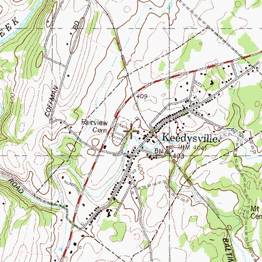 Topographic Map of Fairview Cemetery, MD