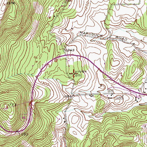 Topographic Map of Fairview Cemetery, MD