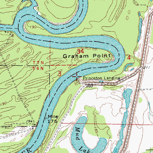 Topographic Map of Princeton Landing, AR