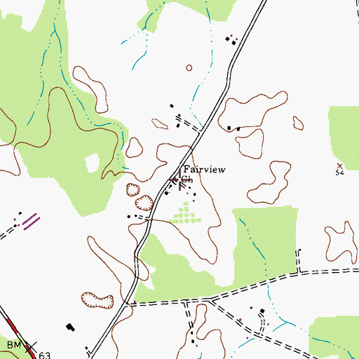 Topographic Map of Fairview Church, MD