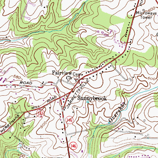 Topographic Map of Fairview Church, MD