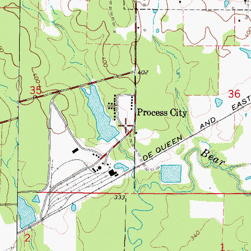 Topographic Map of Process City, AR
