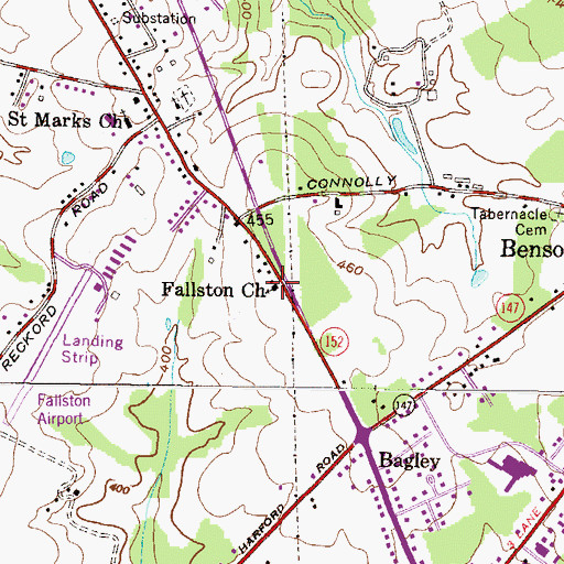 Topographic Map of Fallston United Presbyterian Church, MD
