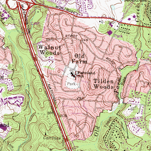 Topographic Map of Farmland Elementary School, MD