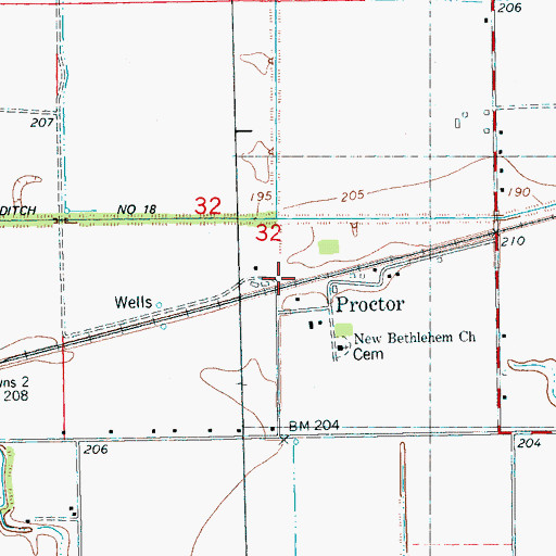 Topographic Map of Proctor, AR