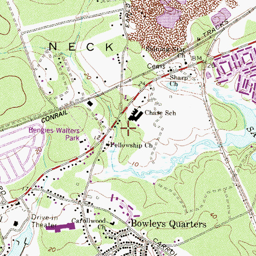 Topographic Map of Fellowship Church, MD