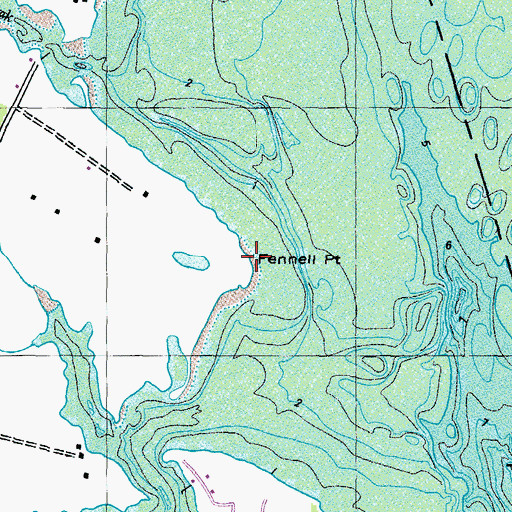 Topographic Map of Fennell Point, MD