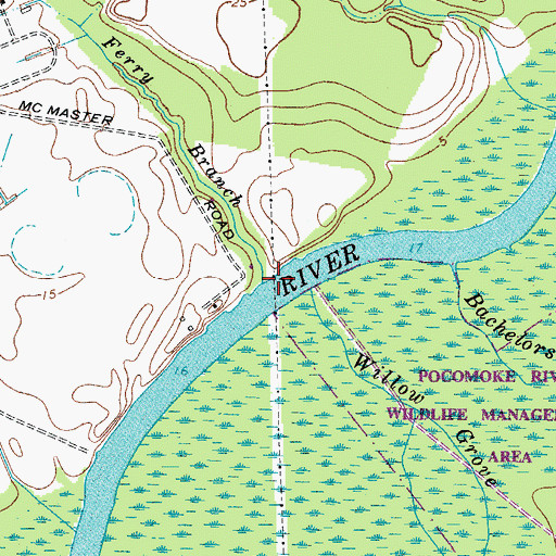 Topographic Map of Ferry Branch, MD