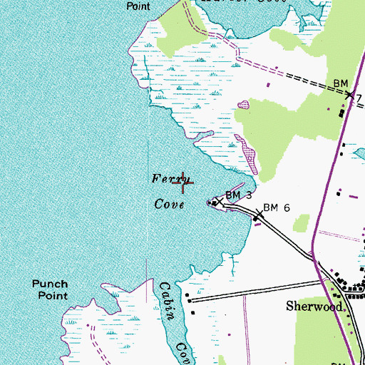 Topographic Map of Ferry Cove, MD