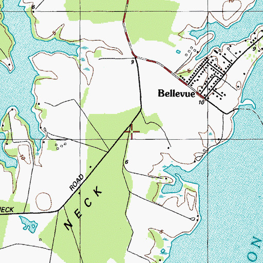 Topographic Map of Ferry Neck Church, MD