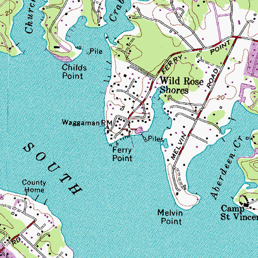 Topographic Map of Ferry Point, MD