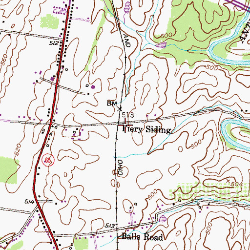 Topographic Map of Fiery Siding, MD
