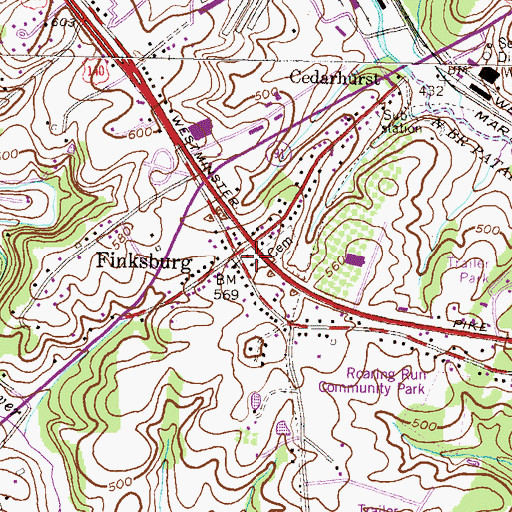 Topographic Map of Finksburg, MD