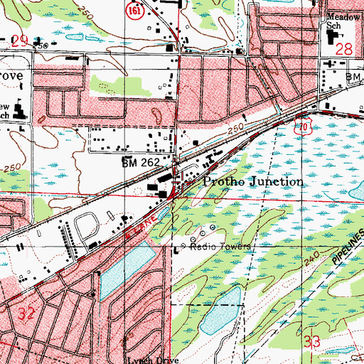Topographic Map of Protho Junction, AR
