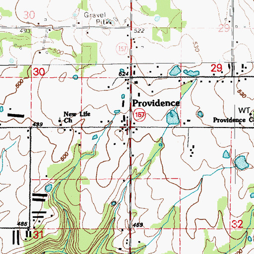 Topographic Map of Providence, AR