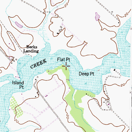Topographic Map of Flat Point, MD
