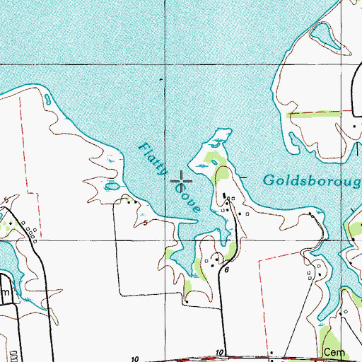 Topographic Map of Flatty Cove, MD