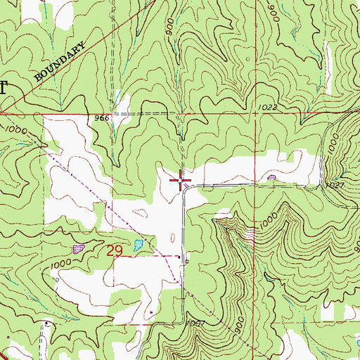 Topographic Map of Pryor Mountain, AR