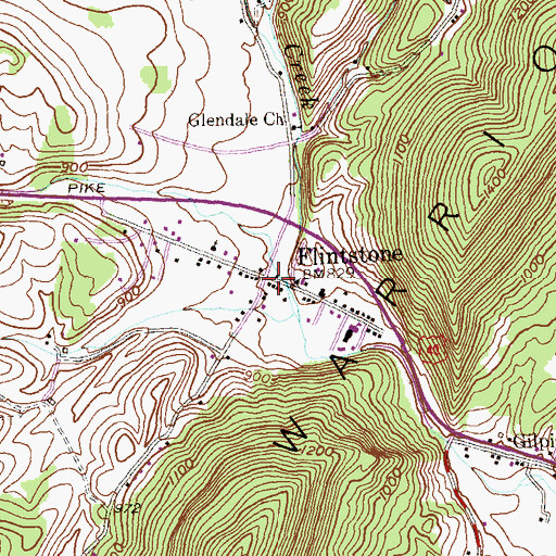 Topographic Map of Flintstone, MD