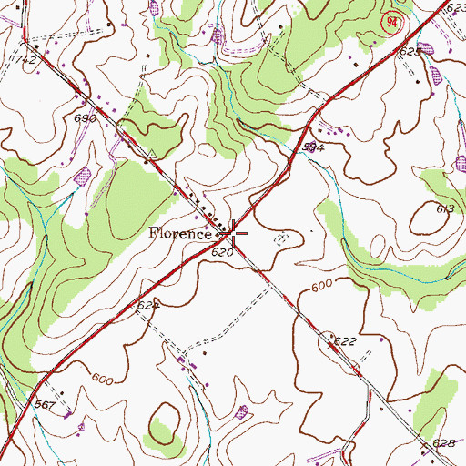 Topographic Map of Florence, MD