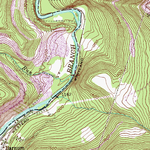 Topographic Map of Folly Run, MD