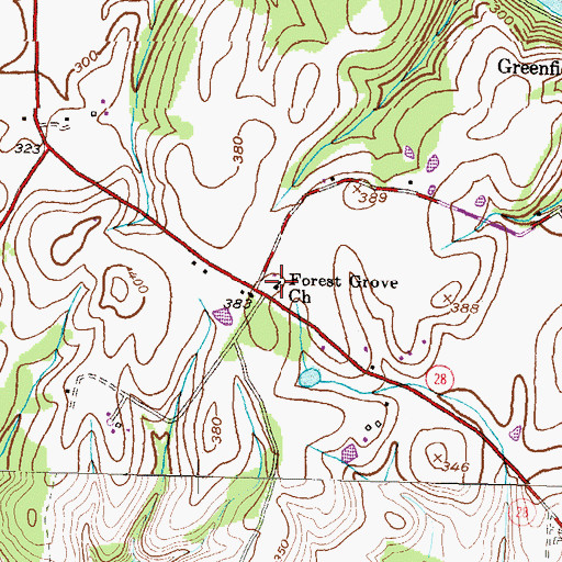 Topographic Map of Forest Grove Church, MD
