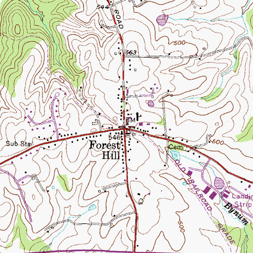 Topographic Map of Forest Hill, MD