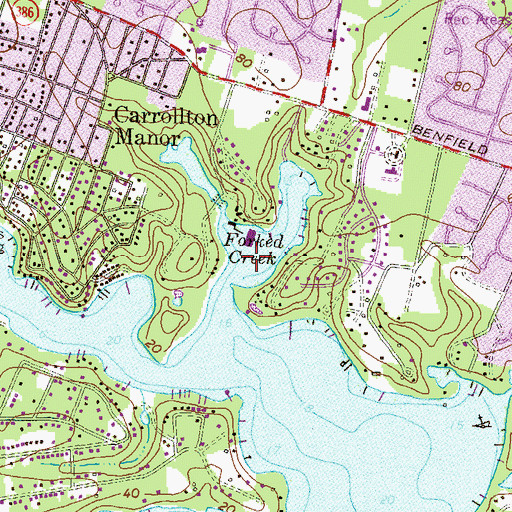 Topographic Map of Forked Creek, MD