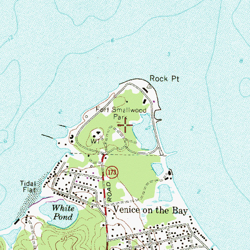 Topographic Map of Fort Smallwood Park, MD