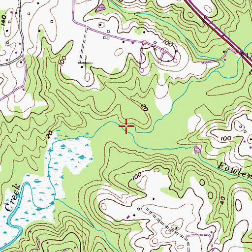 Topographic Map of Fowlers Mill Branch, MD