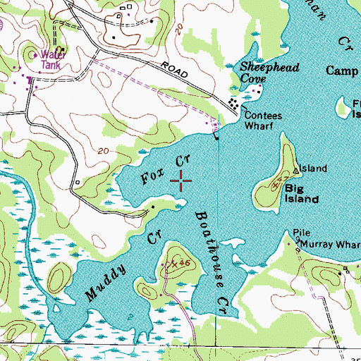 Topographic Map of Fox Creek, MD