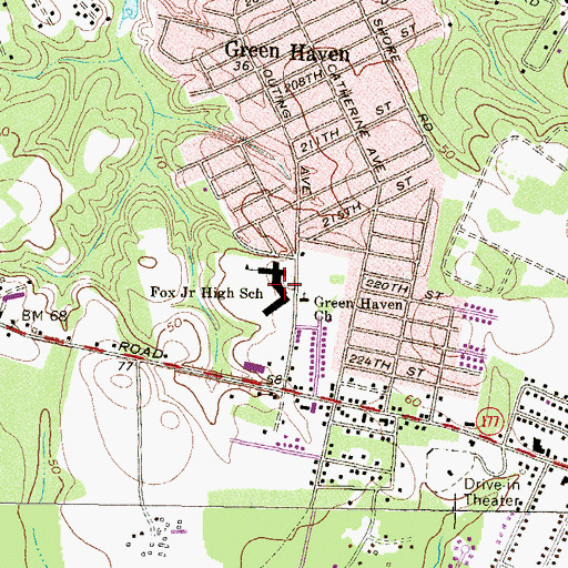 Topographic Map of George Fox Middle School, MD