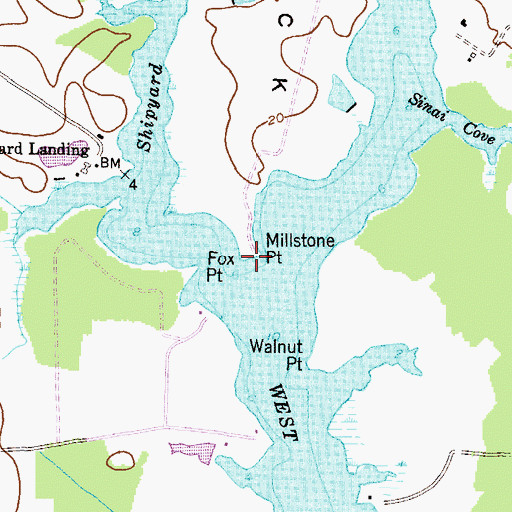 Topographic Map of Fox Point, MD