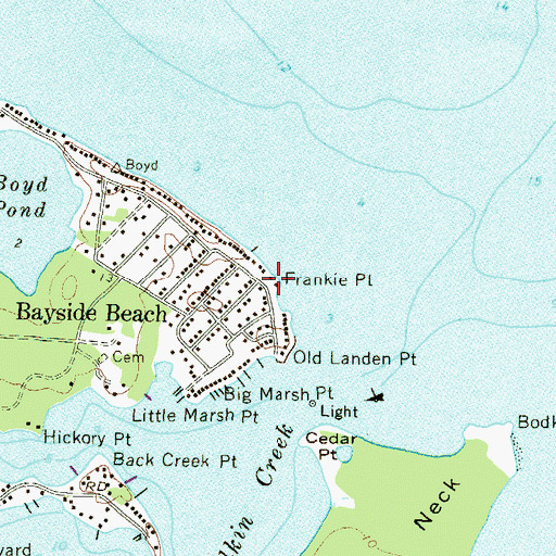 Topographic Map of Frankie Point, MD