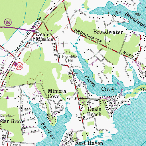Topographic Map of Franklin Cemetery, MD