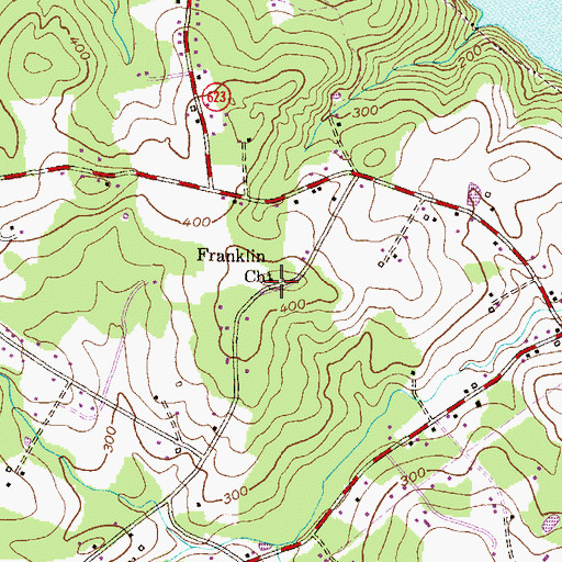 Topographic Map of Franklin Church, MD