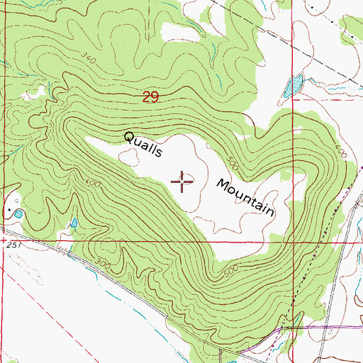 Topographic Map of Qualls Mountain, AR