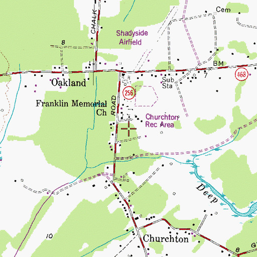 Topographic Map of Franklin Memorial United Methodist Church, MD