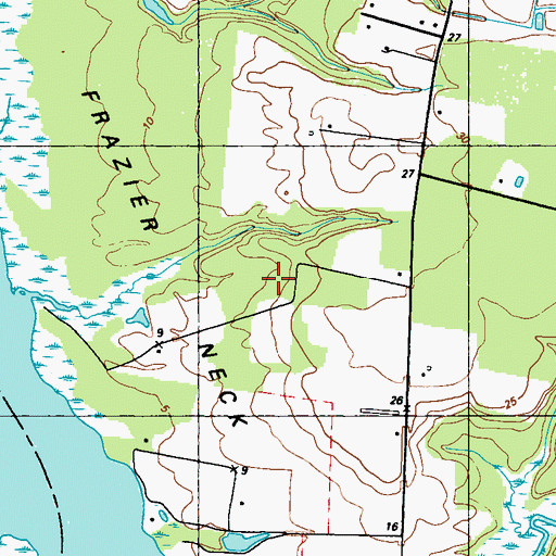 Topographic Map of Frazier Neck, MD
