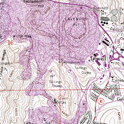 Topographic Map of Hoatson, AZ