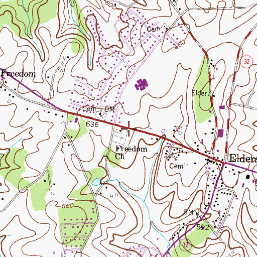 Topographic Map of Freedom Church, MD