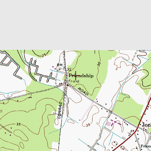 Topographic Map of Friendship, MD
