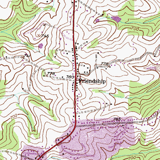 Topographic Map of Friendship, MD