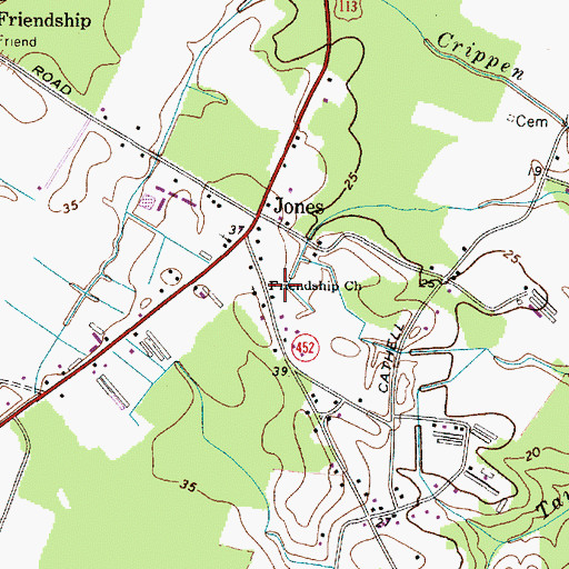 Topographic Map of Friendship Church, MD